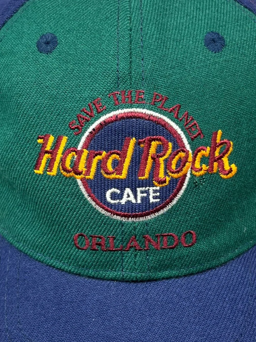Hard Rock Cafe Orlando Florida Snapback Guitar Hat Pin Adjustable Colorblock Cap